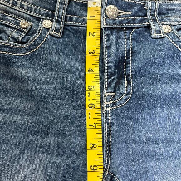 Miss Me Size 30 Blue Chloe Bootcut Jeans with Sunflower Embroidered Pockets - Picture 5 of 6